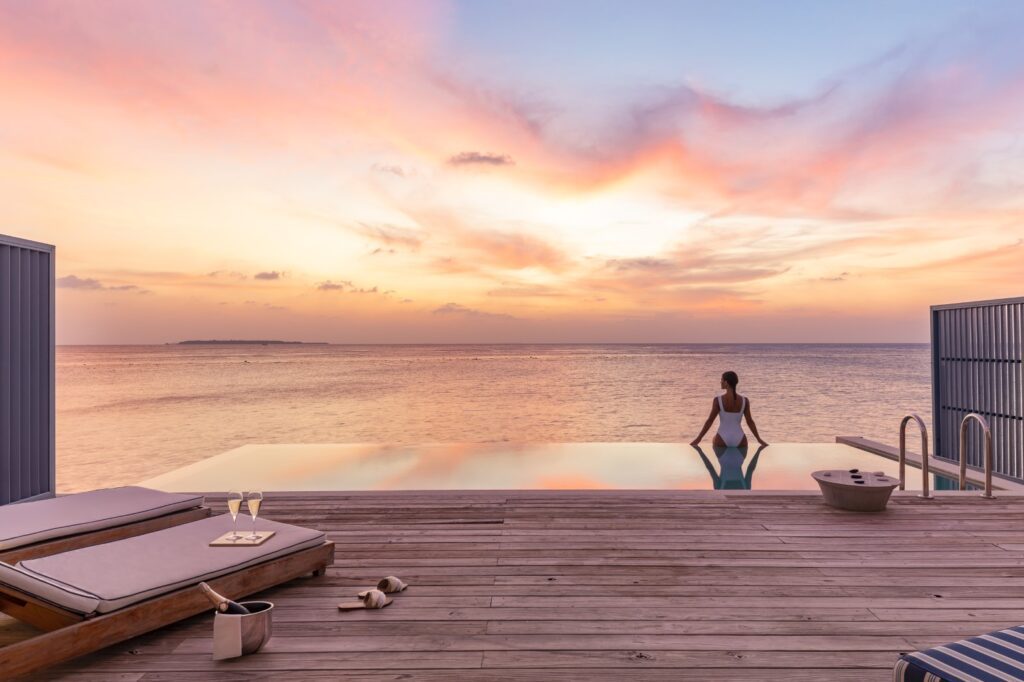 amilla maldives sunset water pool villa