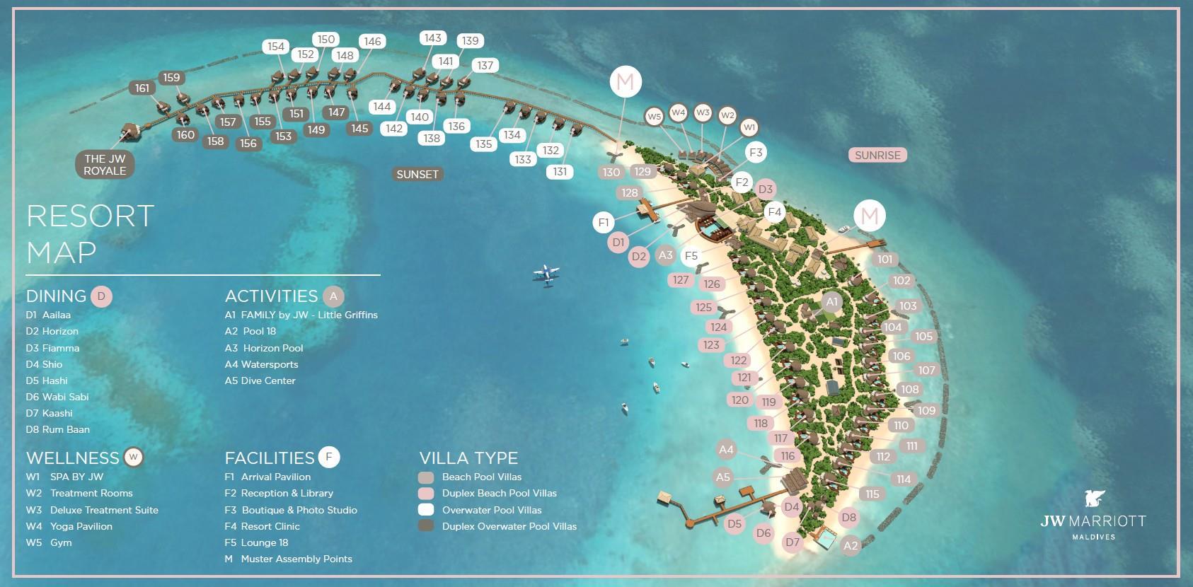 JW Marriott Maldives Resort & Spa Map