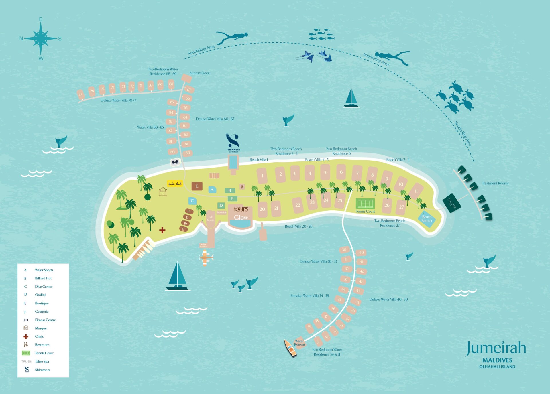 Jumeirah Maldives Resort Map