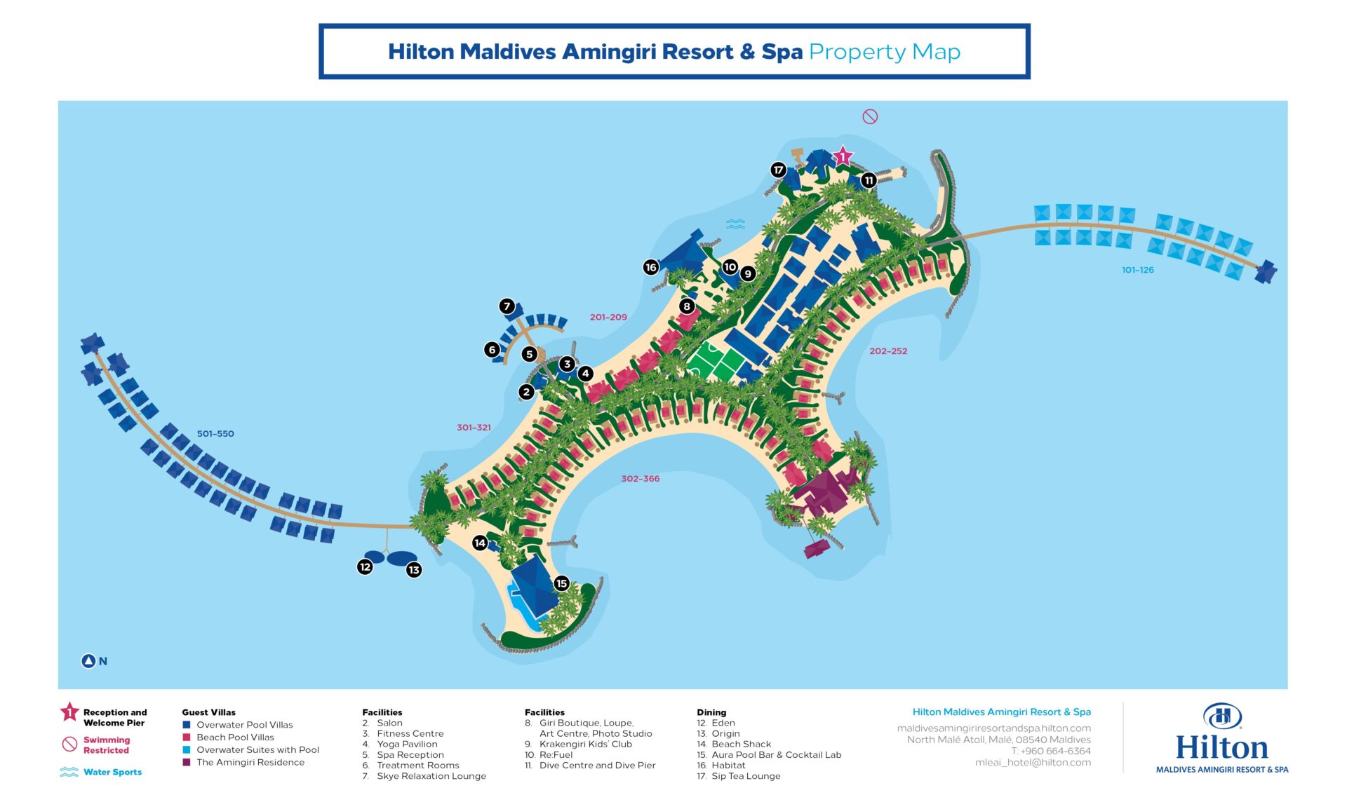 Hilton Maldives Amingiri Resort & Spa Map