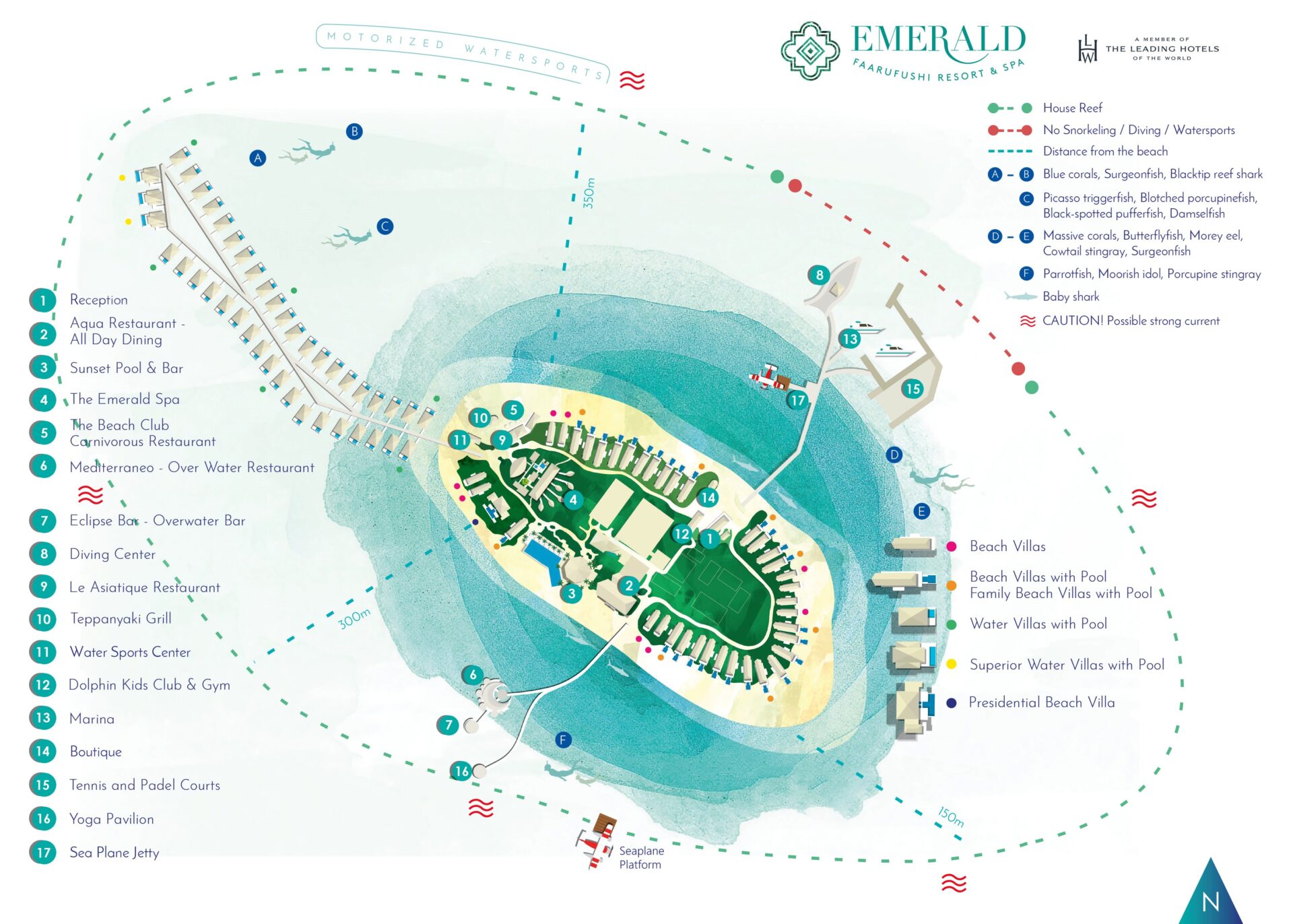 SEANSES Emerald Faarufushi Resort Map