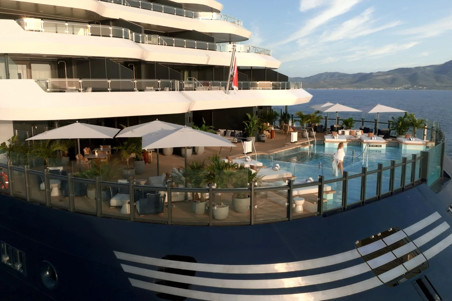 Exterior of Luminara's Beach House Pool.

