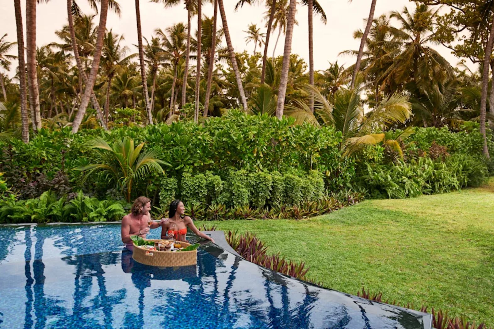 Floating breakfast at Waldorf Astoria Seychelles