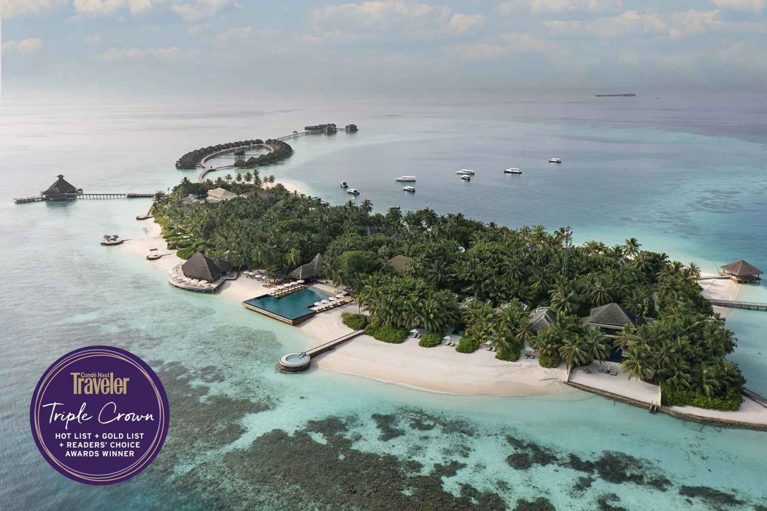 Huvafen Fushi Achieves Condé Nast Traveller Triple Crown Status