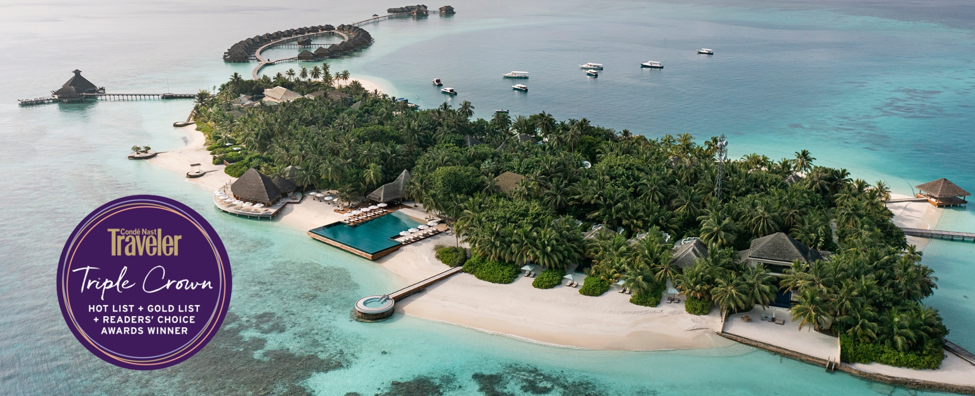 Huvafen Fushi Achieves Condé Nast Traveller Triple Crown Status